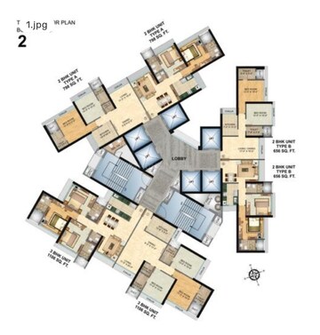 Floor Plan in 2 BHK Apartment at N Rose Northern Heights Dahisar, Dahisar East – for Sale