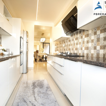 Kitchen in 3 BHK Apartment at Sushma Valencia, Nagla Road – for Sale