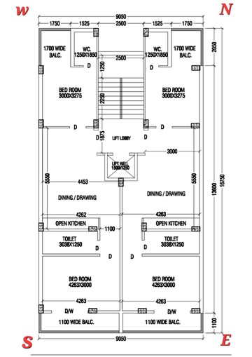 Floor Plan in 2 BHK Apartment at New Town – for Sale