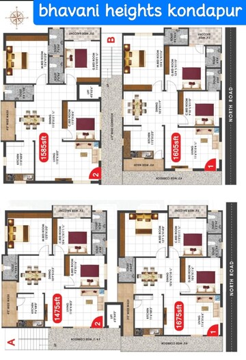 Floor Plan in 3 BHK Apartment at Kondapur – for Sale