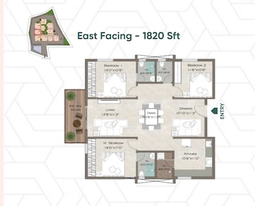 Floor Plan in 3 BHK Apartment at Velmala – for Sale