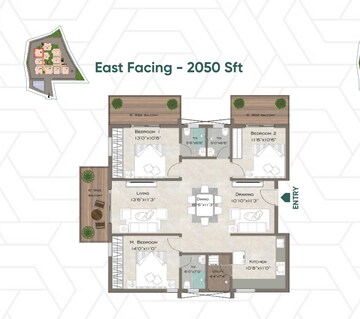 Floor Plan in 3 BHK Apartment at Velmala – for Sale