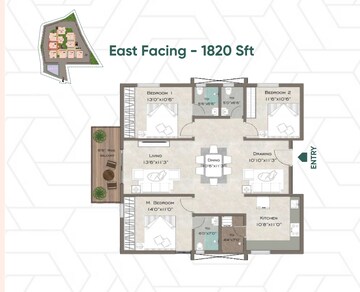 Floor Plan in 3 BHK Apartment at Velmala – for Sale