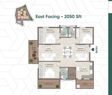 Floor Plan in 3 BHK Apartment at Velmala – for Sale
