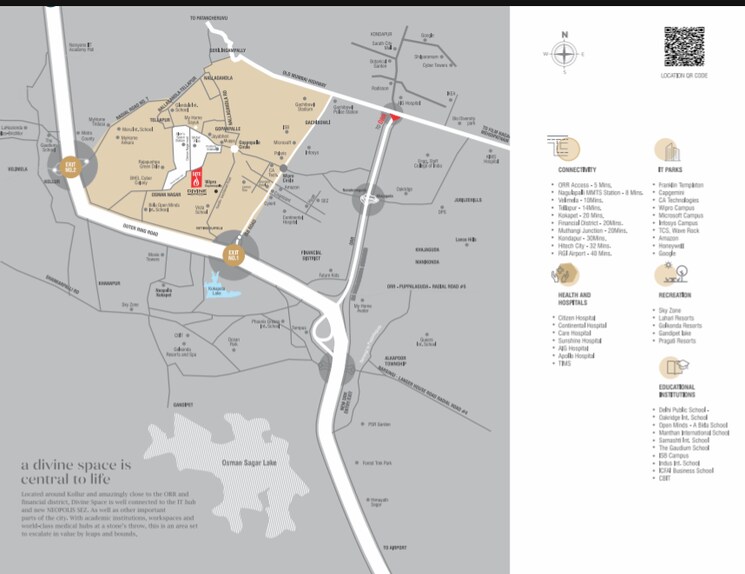 Map Location, divine-space-osman-nagar 3 Bedroom 1860 Sq.Ft. Apartment In Osman Nagar Hyderabad 7598903