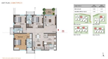 Floor Plan in 3 BHK Apartment at Vasavi Ananda Nilayam, Lb Nagar – for Sale