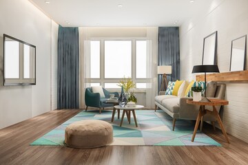 Living Room in 3 BHK Apartment at Mantra Magnus, Mundhwa – for Sale