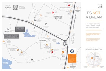 2 BHK Apartment – Map Location View at NJC The Line, Narsingi - for Sale