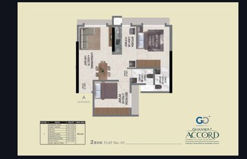 Floor Plan in 2 BHK Apartment at Ghanwat Accord, Malad East – for Sale