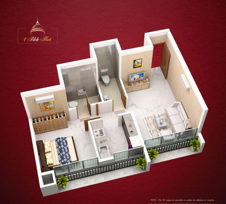 Floor Plan, ak-imperial-towers 1 Bedroom 650 Sq.Ft. Apartment In Taloja Navi Mumbai 7601933