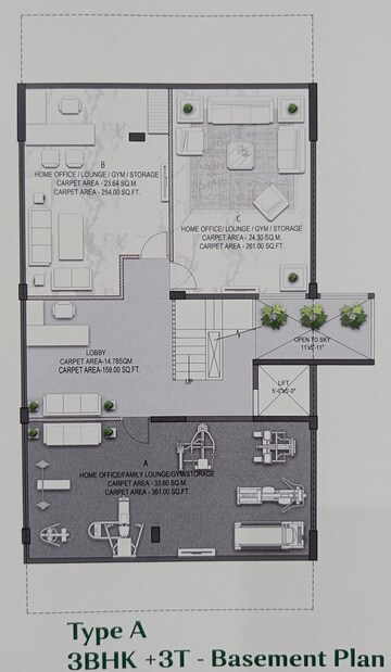 Floor Plan in 3 BHK Builder Floor at Landmark Avana, Sector 95 – for Sale