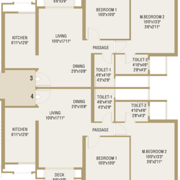 Floor Plan in 2 BHK Apartment at Hiranandani Westgate, Kavesar – for Sale