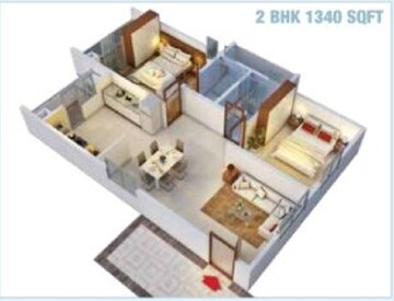 Floor Plan in 2 BHK Apartment at Sumadhura Horizon, Kondapur – for Sale