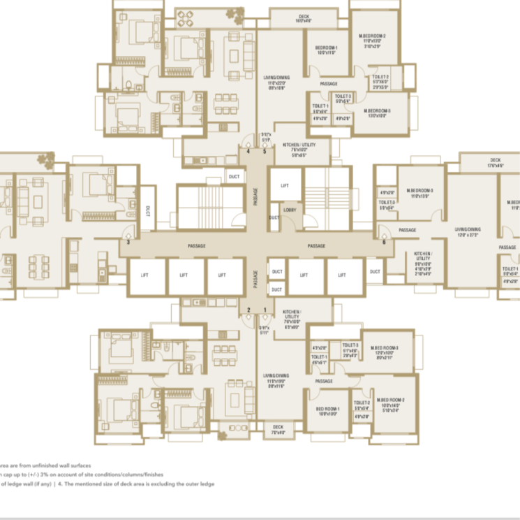 Floor Plan, hiranandani-westgate 3 Bedroom 977 Sq.Ft. Apartment In Kavesar Thane 7606317