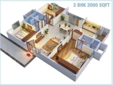 Floor Plan in 3 BHK Apartment at Sumadhura Horizon, Kondapur – for Sale