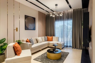 Living Room in 3 BHK Apartment at Unique K Pune, Bavdhan – for Sale