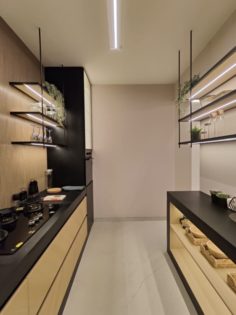 Kitchen, dosti-west-county-phase-2-dosti-cedar 3 Bedroom 1264 Sq.Ft. Builder Floor In Balkum Pada Thane 7609276