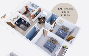 Floor Plan in 2 BHK Apartment at Vasu Sri Pride, Dundigal – for Sale