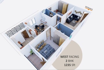 Floor Plan in 2 BHK Apartment at Vasu Sri Pride, Dundigal – for Sale