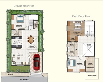 Floor Plan in 3 BHK Villa at Squarius Green Ridge, Kowkoor – for Sale