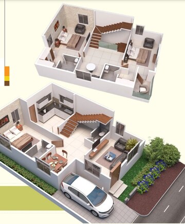 Floor Plan in 3 BHK Villa at Squarius Green Ridge, Kowkoor – for Sale
