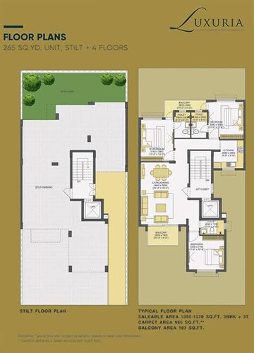Floor Plan in 3 BHK Builder Floor at Lavender Floors, Sector 89 – for Sale