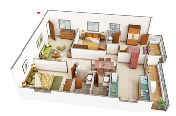 Floor Plan in 3 BHK Apartment at Avantika The Espino, Chanda Nagar – for Sale