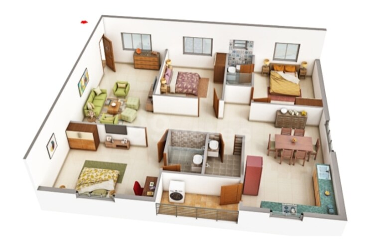 Floor Plan, avantika-the-espino 2.5 Bedroom 1450 Sq.Ft. Apartment In Chanda Nagar Hyderabad 7614703