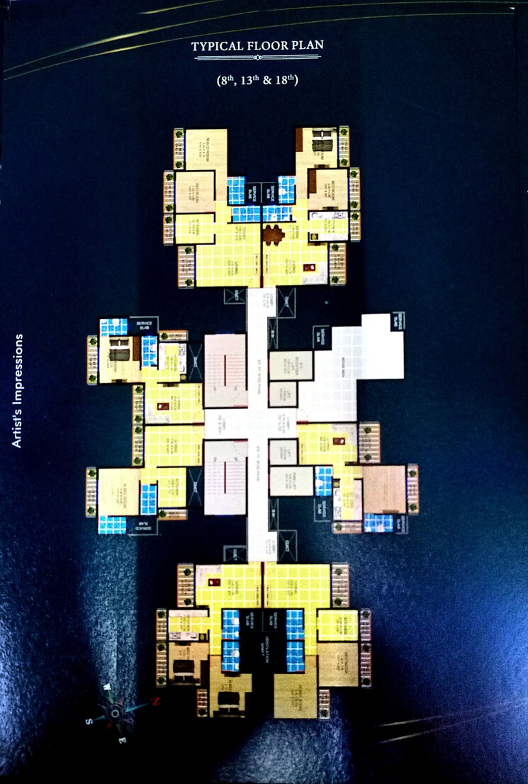 Floor Plan, ellora-emerald 1 Bedroom 825 Sq.Ft. Apartment In Kharghar Navi Mumbai 7617115