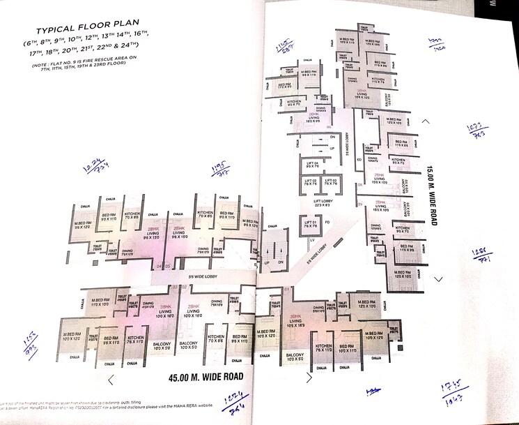 Floor Plan, millennium-celesta 3 Bedroom 1745 Sq.Ft. Apartment In Kharghar Sector 34 Navi Mumbai 7618004