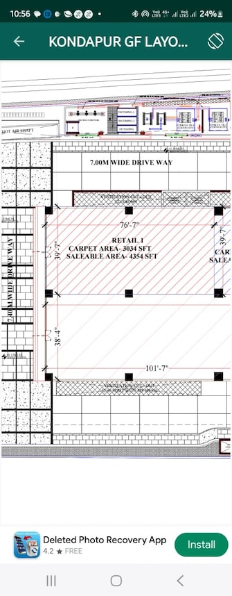 Commercial Showroom 4050 Sq.Ft. For Rent in Kondapur Hyderabad  7621178