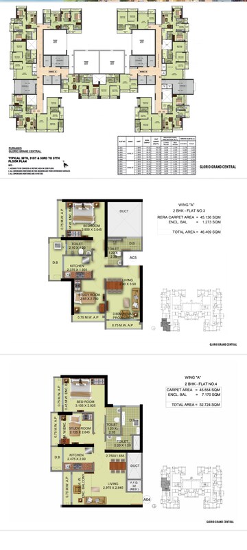Floor Plan in 2 BHK Apartment at Puraniks Glorio Grand Central, Vartak Nagar – for Sale