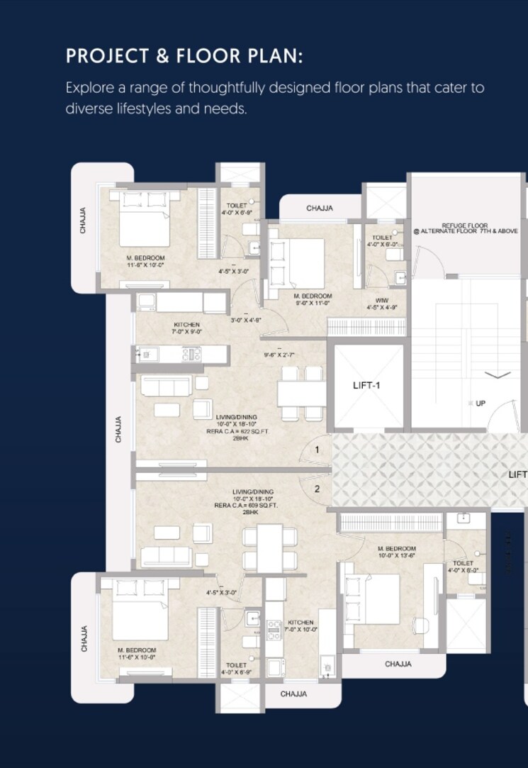 Floor Plan, blue-ozone-residency 2 Bedroom 534 Sq.Ft. Apartment In Dahisar Palghar 7622985