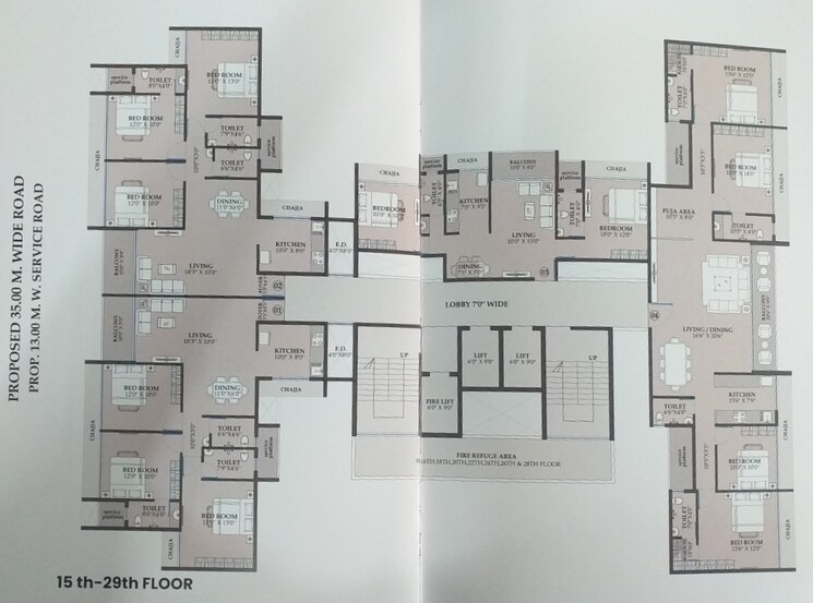 Floor Plan, ak-sapphire 4 Bedroom 2715 Sq.Ft. Apartment In Kharghar Navi Mumbai 7623784