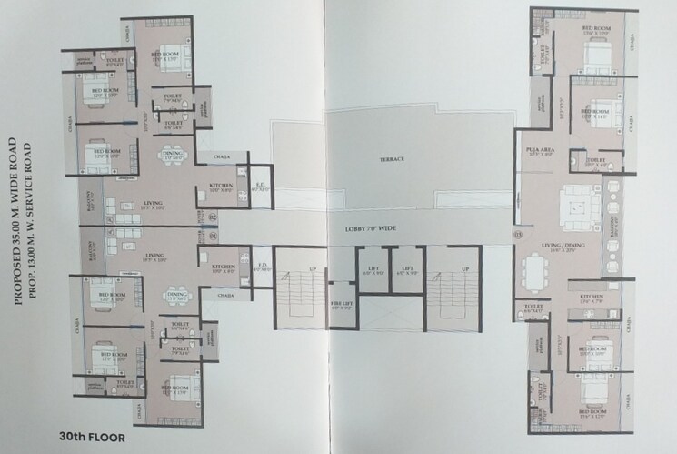 Floor Plan, ak-sapphire 4 Bedroom 2715 Sq.Ft. Apartment In Kharghar Navi Mumbai 7623784