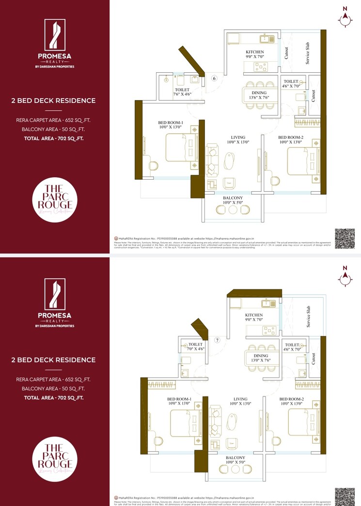 Floor Plan, promesa-fremont 2 Bedroom 720 Sq.Ft. Apartment In Parel Mumbai 7625190