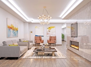 Living Room in 4 BHK Apartment at Hallmark Treasor, Narsingi – for Sale