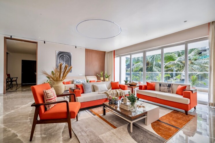 Living Room, kumar-privie-sanctum 4 Bedroom 3048 Sq.Ft. Apartment In Baner Pune 7631844