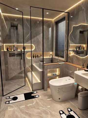 Attached Bathroom in 3 BHK Apartment at Lodha Riservo, Vikhroli West – for Sale