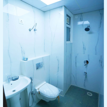 Bathroom in 4 BHK Apartment at Motia'z Harmony Greens, Kishanpura – for Sale