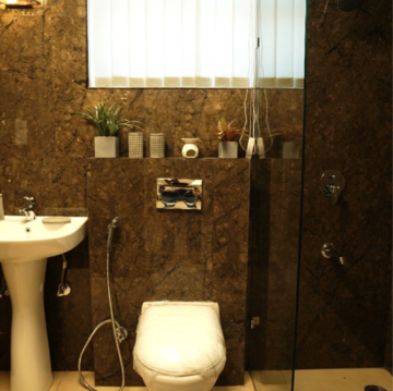 Bathroom in 4 BHK Apartment at Motia'z Harmony Greens, Kishanpura – for Sale