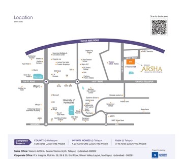 Floor Plan in 3 BHK Apartment at Vision Arsha, Tellapur – for Sale