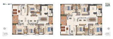 Floor Plan in 3 BHK Apartment at Srias Iwa, Puppalaguda – for Sale