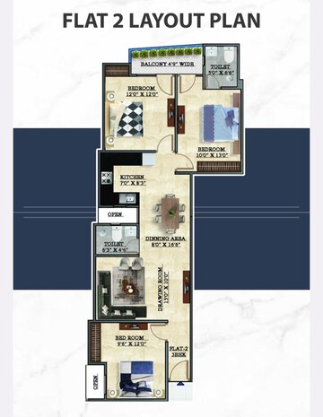 Floor Plan in 2 BHK Builder Floor at Sector 73 – for Sale