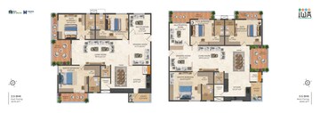 Floor Plan in 3 BHK Apartment at Srias Iwa, Puppalaguda – for Sale