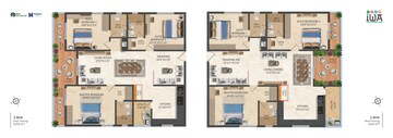 Floor Plan in 3 BHK Apartment at Srias Iwa, Puppalaguda – for Sale