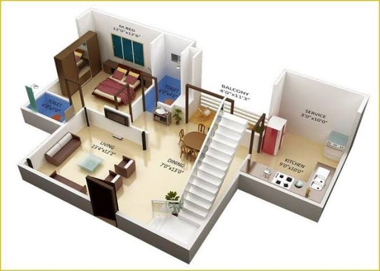 Floor Plan, hampinagar 2 Bedroom 1050 Sq.Ft. Villa In Hampinagar Bangalore 7636430