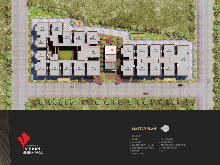 Master Plan, vaibhavi-vihaan-shikhara 3 Bedroom 1925 Sq.Ft. Apartment In Kollur Hyderabad 7637224