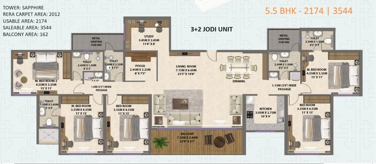 Floor Plan, shreeji-divine 4 Bedroom 3110 Sq.Ft. Apartment In Kharghar Sector 36 Navi Mumbai 7637710