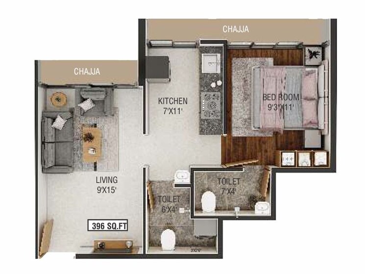 Floor Plan, today-royal-aikyam 2 Bedroom 830 Sq.Ft. Apartment In Kharghar Navi Mumbai 7638769